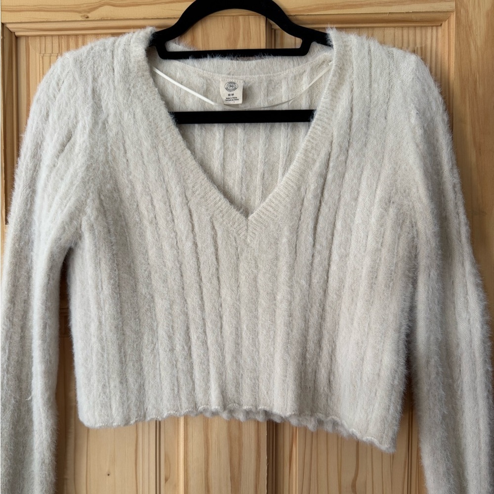 Urban Outfitters Cream V-Neck Sweater